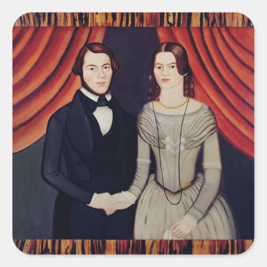 Portrait von Neugeborenen Quadratischer Aufkleber (Vorderseite)