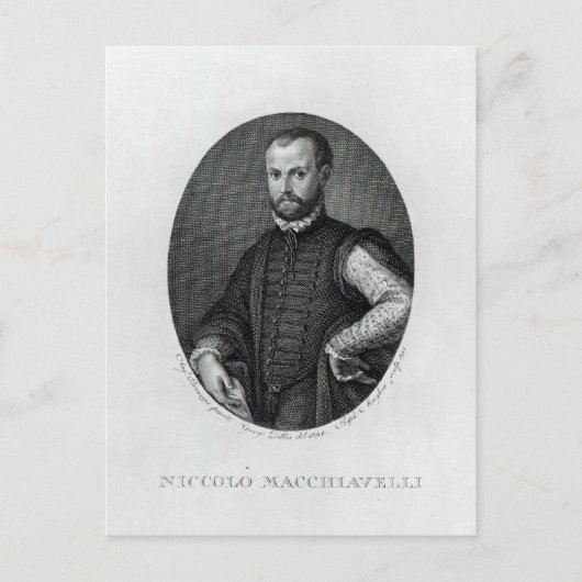 Portrait von Niccolo Machiavelli Postkarte (Vorderseite)