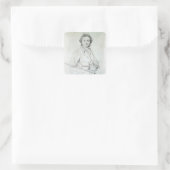 Portrait von Niccolo Paganini 1819 Quadratischer Aufkleber (Tasche)