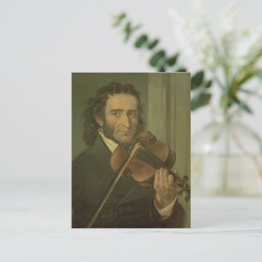 Portrait von Niccolo Paganini Postkarte (Stehend Vorderseite)