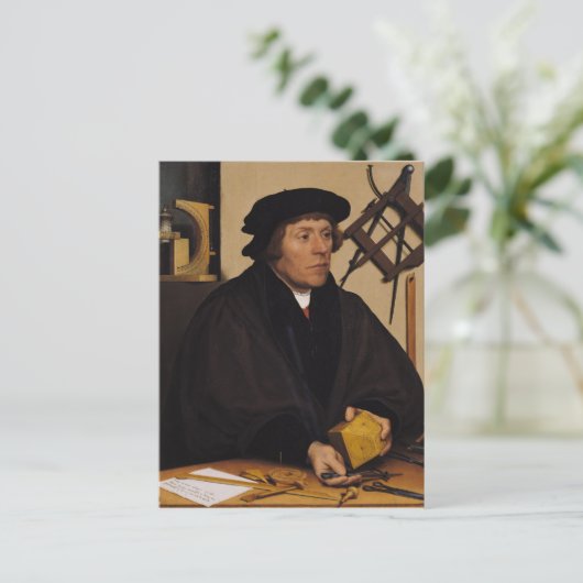 Portrait von Nicholas Kratzer 1528 Postkarte (Stehend Vorderseite)