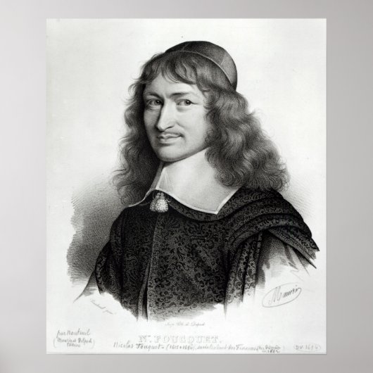 Portrait von Nicolas Fouquet, in Gravur von Maurin Poster (Vorne)