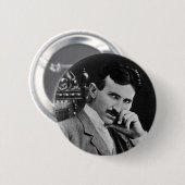 Portrait von Nikola Tesla Button (Vorne & Hinten)