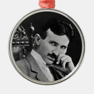 Portrait von Nikola Tesla Ornament Aus Metall