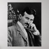 Portrait von Nikola Tesla Poster (Vorne)