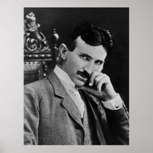 Portrait von Nikola Tesla Poster