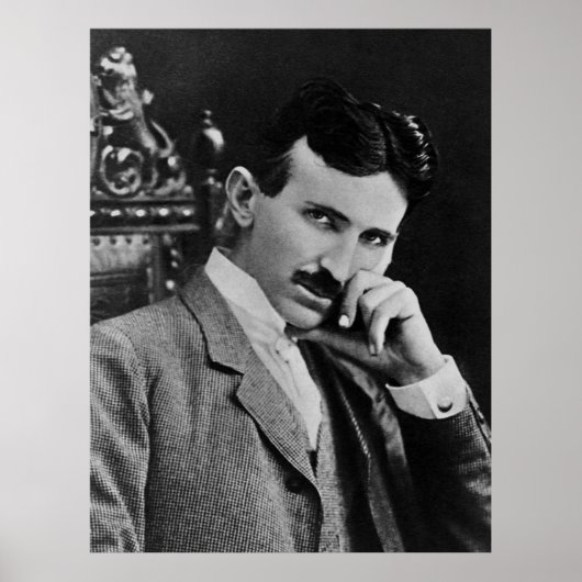 Portrait von Nikola Tesla Poster (Vorne)