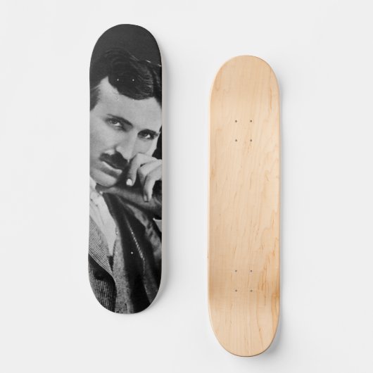 Portrait von Nikola Tesla Skateboard (Vorderseite)