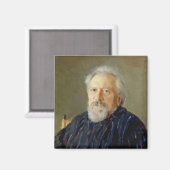 Portrait von Nikolay Leskov Magnet (Vorderseite/Rückseite)