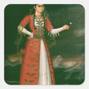 Portrait von Nino Eristavi, Iran, 1829 Quadratischer Aufkleber