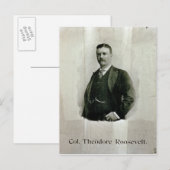 Portrait von Oberst Theodore Roosevelt (Litho) Postkarte (Vorne/Hinten)