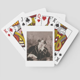 Portrait von Oscar Wilde (1854-1900), 1882 (b/w ph Spielkarten