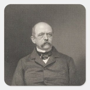 Portrait von Otto von Bismarck Quadratischer Aufkleber