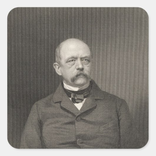 Portrait von Otto von Bismarck Quadratischer Aufkleber (Vorderseite)