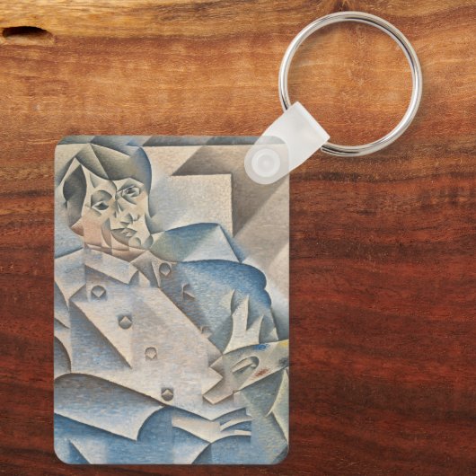 Portrait von Pablo Picasso von Juan Gris Schlüsselanhänger (Rückseite)