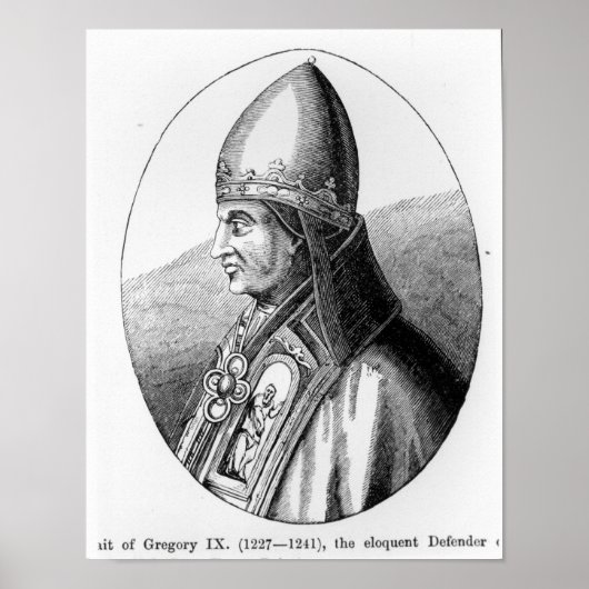 Portrait von Papst Gregory IX Poster (Vorne)