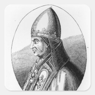 Portrait von Papst Gregory IX Quadratischer Aufkleber