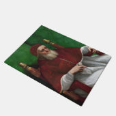 Portrait von Papst Julius II (von Raphael) Fußmatte (Schrägansicht)