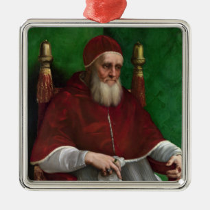 Portrait von Papst Julius II (von Raphael) Ornament Aus Metall