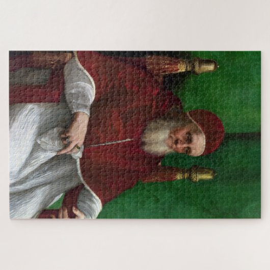Portrait von Papst Julius II (von Raphael) Puzzle (Horizontal)