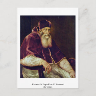 Portrait von Papst Paul III. Farnese von Tizian Postkarte