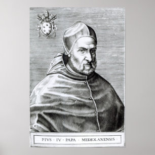 Portrait von Papst Pius IV, 1559 Poster