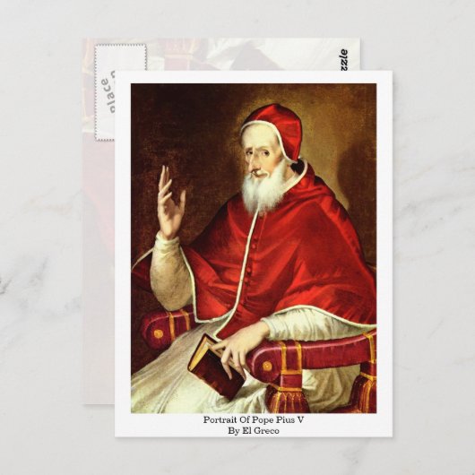 Portrait von Papst Pius V. Von El Greco Postkarte (Vorne/Hinten)