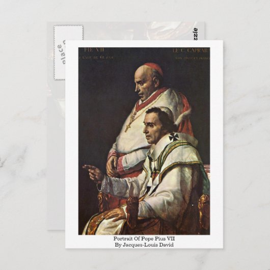 Portrait von Papst Pius Vii von Jacques-Louis Davi Postkarte (Vorne/Hinten)