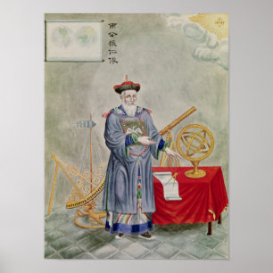 Portrait von Pater Ferdinand Verbiest Poster