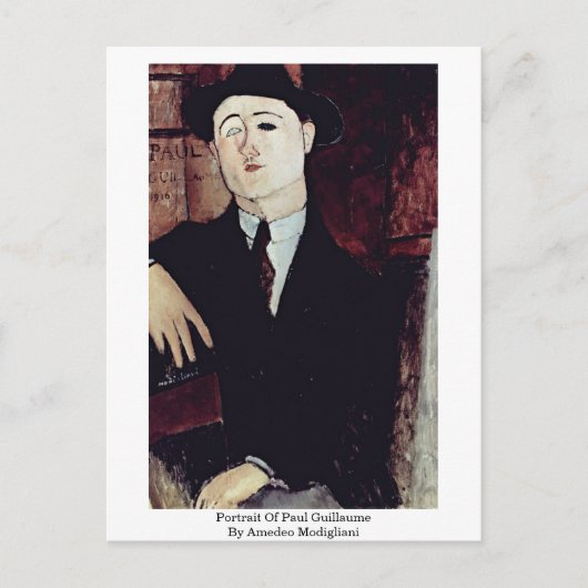 Portrait von Paul Guillaume von Amedeo Modigliani Postkarte (Vorderseite)