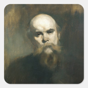 Portrait von Paul Verlaine 1890 Quadratischer Aufkleber