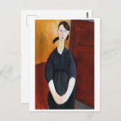 Portrait von Paulette Jourdain, Modigliani Postkarte (Vorne/Hinten)