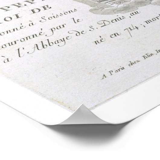 Portrait von Pepin, genannt "Le Bref", König von F Poster (Ecke)