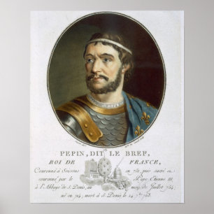 Portrait von Pepin, genannt "Le Bref", König von F Poster