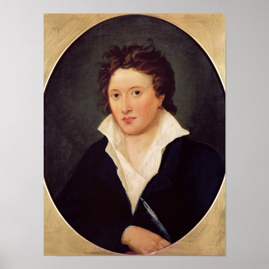 Portrait von Percy Bysshe Shelley, 1819 Poster (Vorne)
