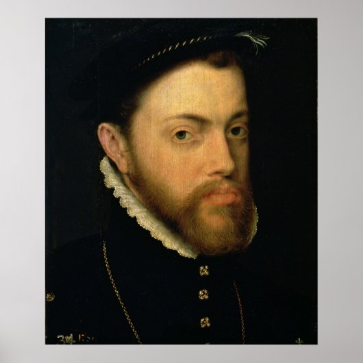 Portrait von Philip II von Spanien Poster (Vorne)