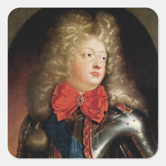 Portrait von Philippe d'Orleans Quadratischer Aufkleber (Vorderseite)