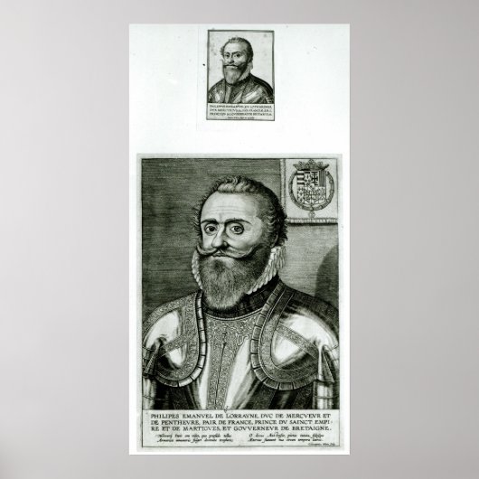 Portrait von Philippe-Emmanuel de Lorraine Poster (Vorne)