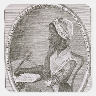 Portrait von Phillis Wheatley Quadratischer Aufkleber