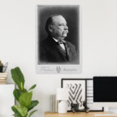 Portrait von Präsident Stephen Grover Cleveland Poster (Heimbüro)