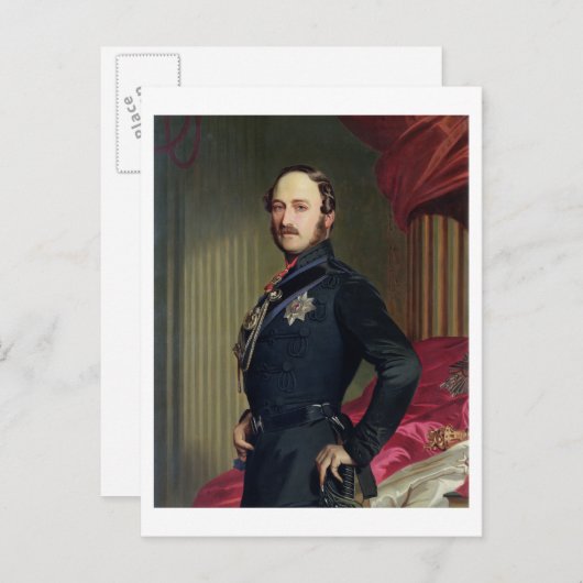 Portrait von Prinz Albert (1819-61) 1859 (Öl auf Postkarte (Vorne/Hinten)