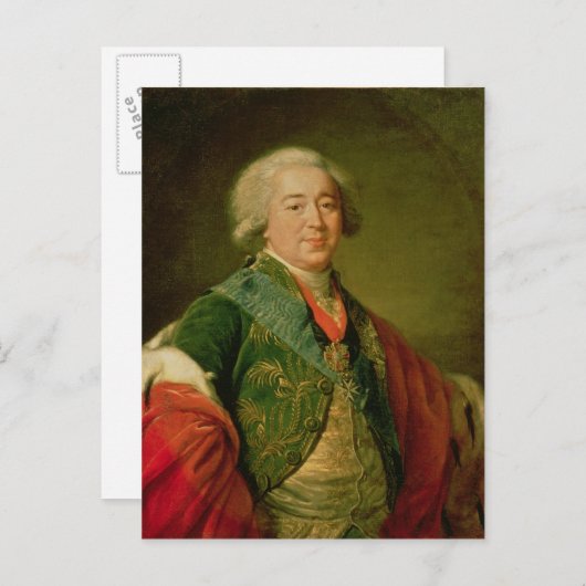 Portrait von Prinz Alexander Borisovich Kurakin Postkarte (Vorne/Hinten)