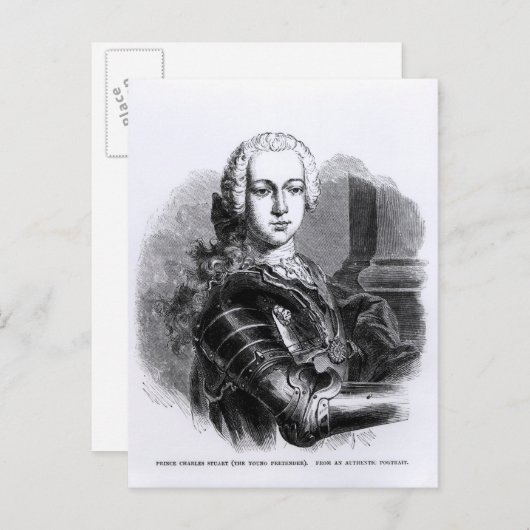 Portrait von Prinz Charles Edward Stuart Postkarte (Vorne/Hinten)