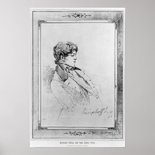 Portrait von Prinz Otto von Bismarck, 1834 Poster (Vorne)