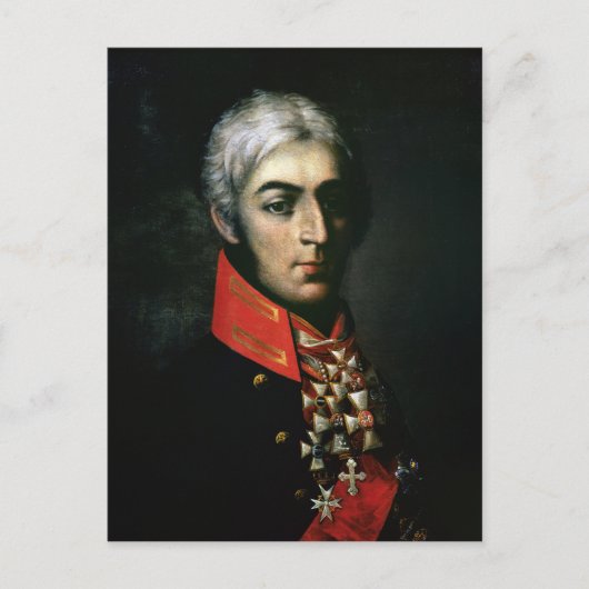 Portrait von Prinz Peter Bagration Postkarte (Vorderseite)
