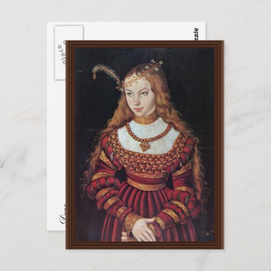 Portrait von Prinzessin Sybille of Cleves als Brau Postkarte (Vorne/Hinten)