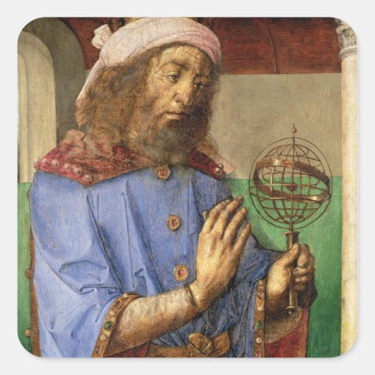 Portrait von Ptolemäus, c.1475 Quadratischer Aufkleber (Vorderseite)