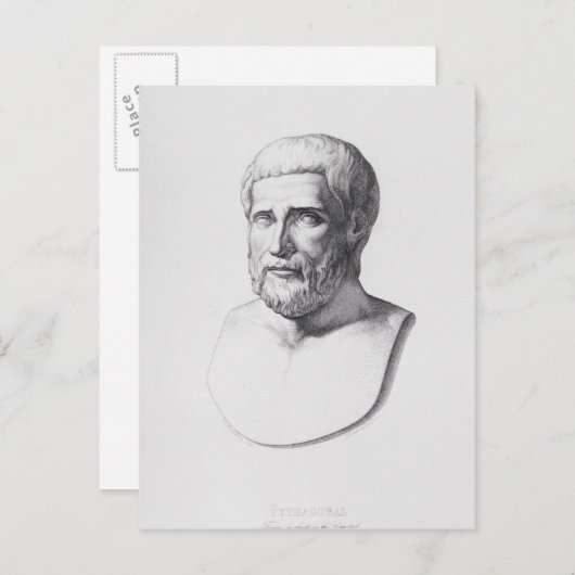 Portrait von Pythagoras Postkarte (Vorne/Hinten)