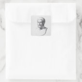 Portrait von Pythagoras Quadratischer Aufkleber (Tasche)