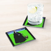 Portrait von Queen Victoria und Yorkie Dog Glasuntersetzer (Schrägansicht)